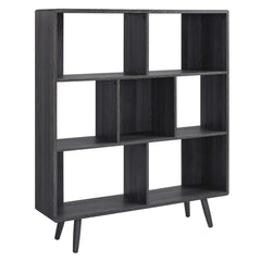 Transmit Charcoal 7 Shelf Wood Grain Bookcase - Ornate Home