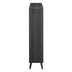 Transmit Charcoal 7 Shelf Wood Grain Bookcase - Ornate Home