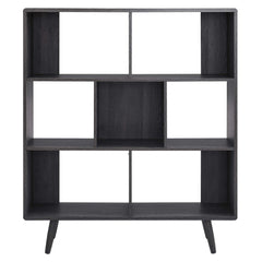 Transmit Charcoal 7 Shelf Wood Grain Bookcase - Ornate Home