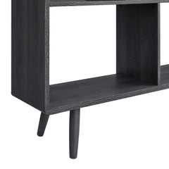 Transmit Charcoal 7 Shelf Wood Grain Bookcase - Ornate Home
