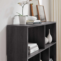 Transmit Charcoal 7 Shelf Wood Grain Bookcase - Ornate Home