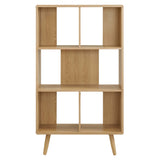 Transmit Oak 5 Shelf Wood Grain Bookcase - Ornate Home