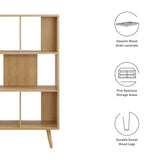 Transmit Oak 5 Shelf Wood Grain Bookcase - Ornate Home
