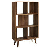 Transmit Walnut 5 Shelf Wood Grain Bookcase - Ornate Home