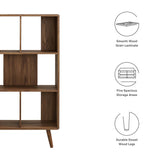 Transmit Walnut 5 Shelf Wood Grain Bookcase - Ornate Home