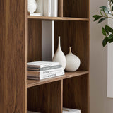 Transmit Walnut 5 Shelf Wood Grain Bookcase - Ornate Home