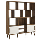 Transmit Walnut 59" Bookcase with Sliding Doors