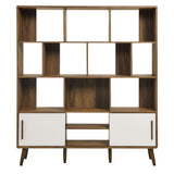 Transmit Walnut 59" Bookcase with Sliding Doors