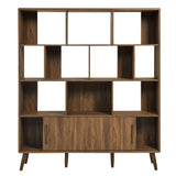 Transmit Walnut 59" Bookcase with Sliding Doors