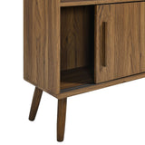 Transmit Walnut 59" Bookcase with Sliding Doors