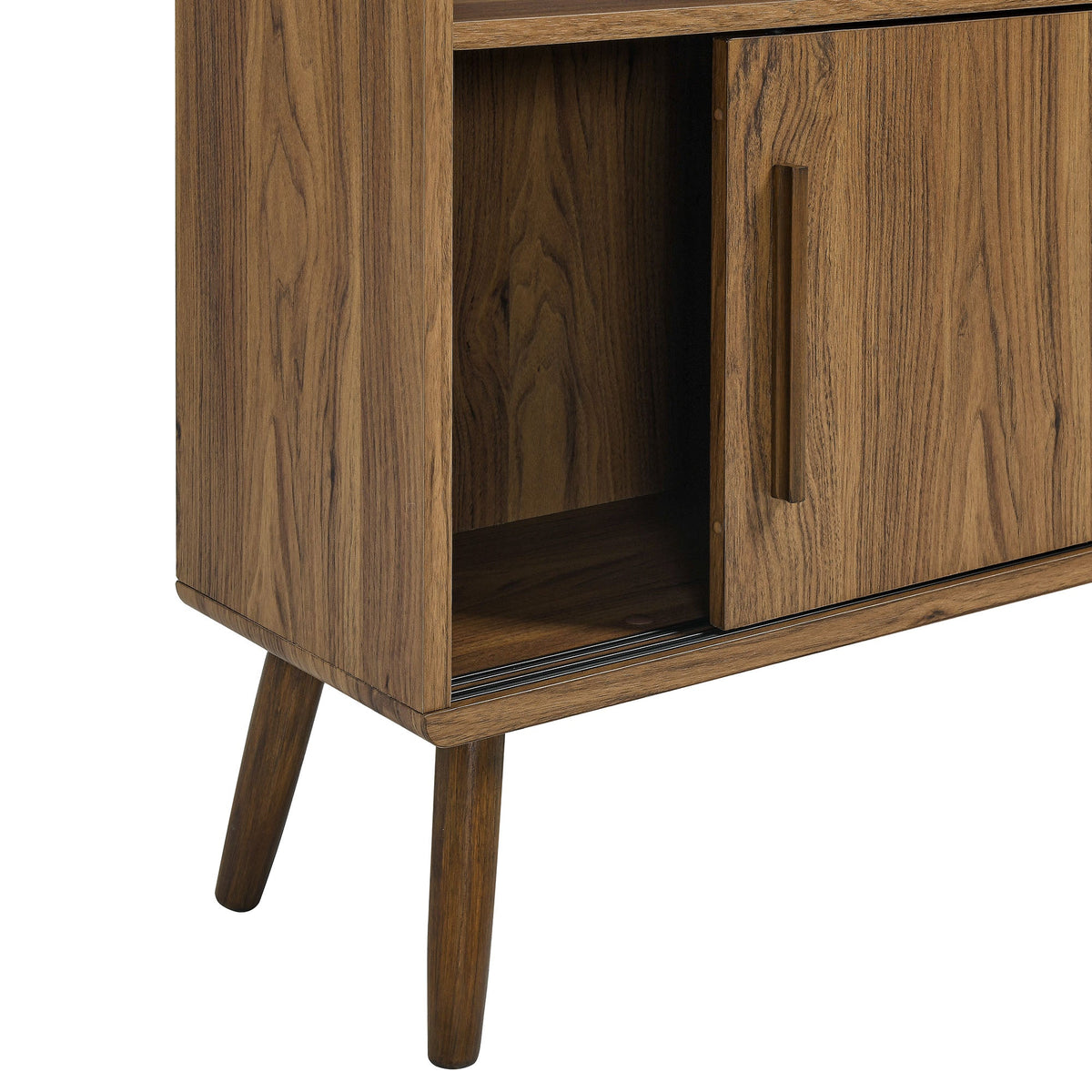 Transmit Walnut 59" Bookcase with Sliding Doors