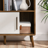 Transmit Walnut 59" Bookcase with Sliding Doors