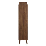 Transmit Walnut 7 Shelf Wood Grain Bookcase - Ornate Home