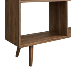 Transmit Walnut 7 Shelf Wood Grain Bookcase - Ornate Home