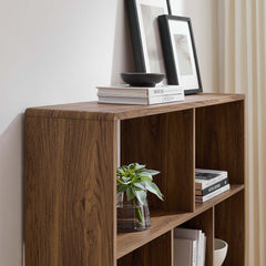 Transmit Walnut 7 Shelf Wood Grain Bookcase - Ornate Home