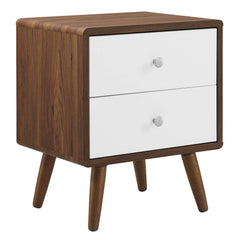 Transmit Walnut/White 2-Drawer Nightstand - Ornate Home