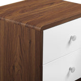 Transmit Walnut/White 2-Drawer Nightstand - Ornate Home