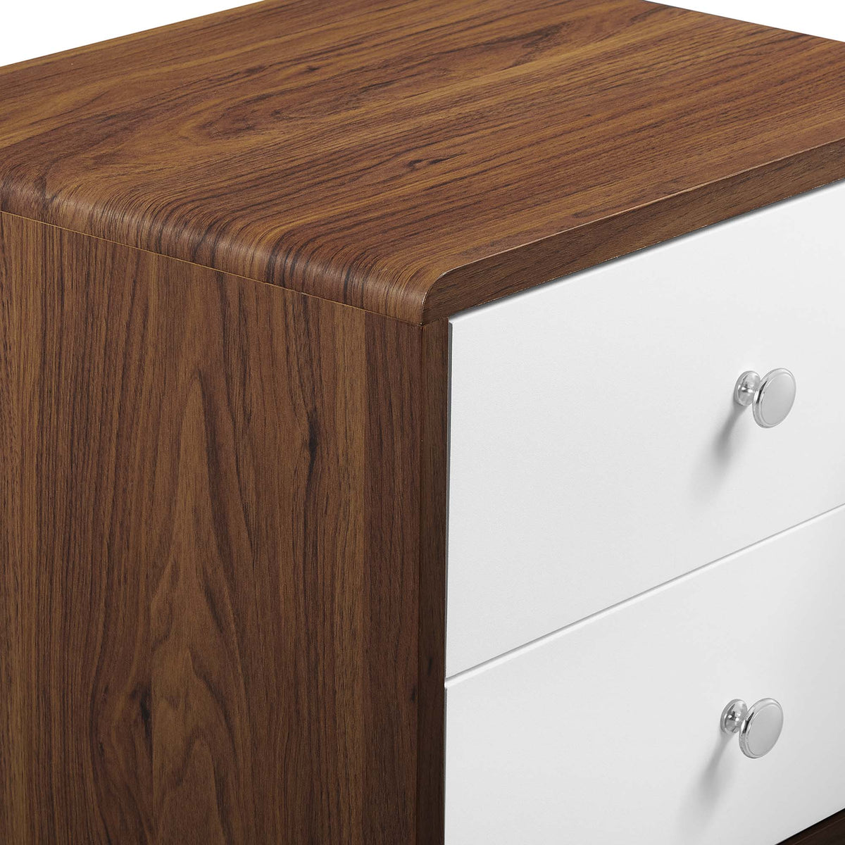 Transmit Walnut/White 2-Drawer Nightstand - Ornate Home