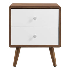 Transmit Walnut/White 2-Drawer Nightstand - Ornate Home