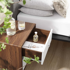 Transmit Walnut/White 2-Drawer Nightstand - Ornate Home