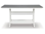 Transville Gray/White Outdoor Counter Height Dining Table - Ornate Home