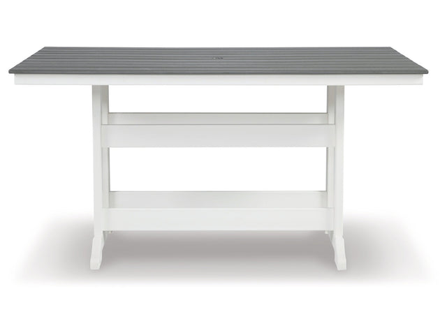 Transville Gray/White Outdoor Counter Height Dining Table - Ornate Home