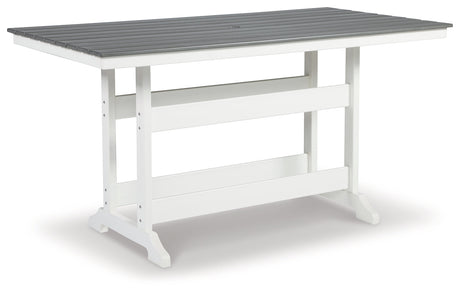 Transville Gray/White Outdoor Counter Height Dining Table - Ornate Home