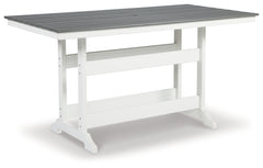 Transville Gray/White Outdoor Counter Height Dining Table w/4 Barstools - Ornate Home