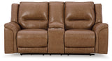 Trasimeno Caramel Power Reclining Sofa and Loveseat - Ornate Home