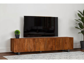 Trask Mango Brown 86-inch Wood TV Stand Media Console - Ornate Home