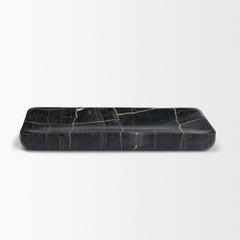 Tratto Black Rectangular Marble Tray - Ornate Home
