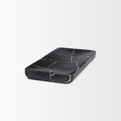 Tratto Black Rectangular Marble Tray - Ornate Home