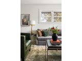 Travers Grey/Satin Pewter Cocktail Ottoman - Ornate Home