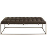 Travers Grey/Satin Pewter Cocktail Ottoman - Ornate Home