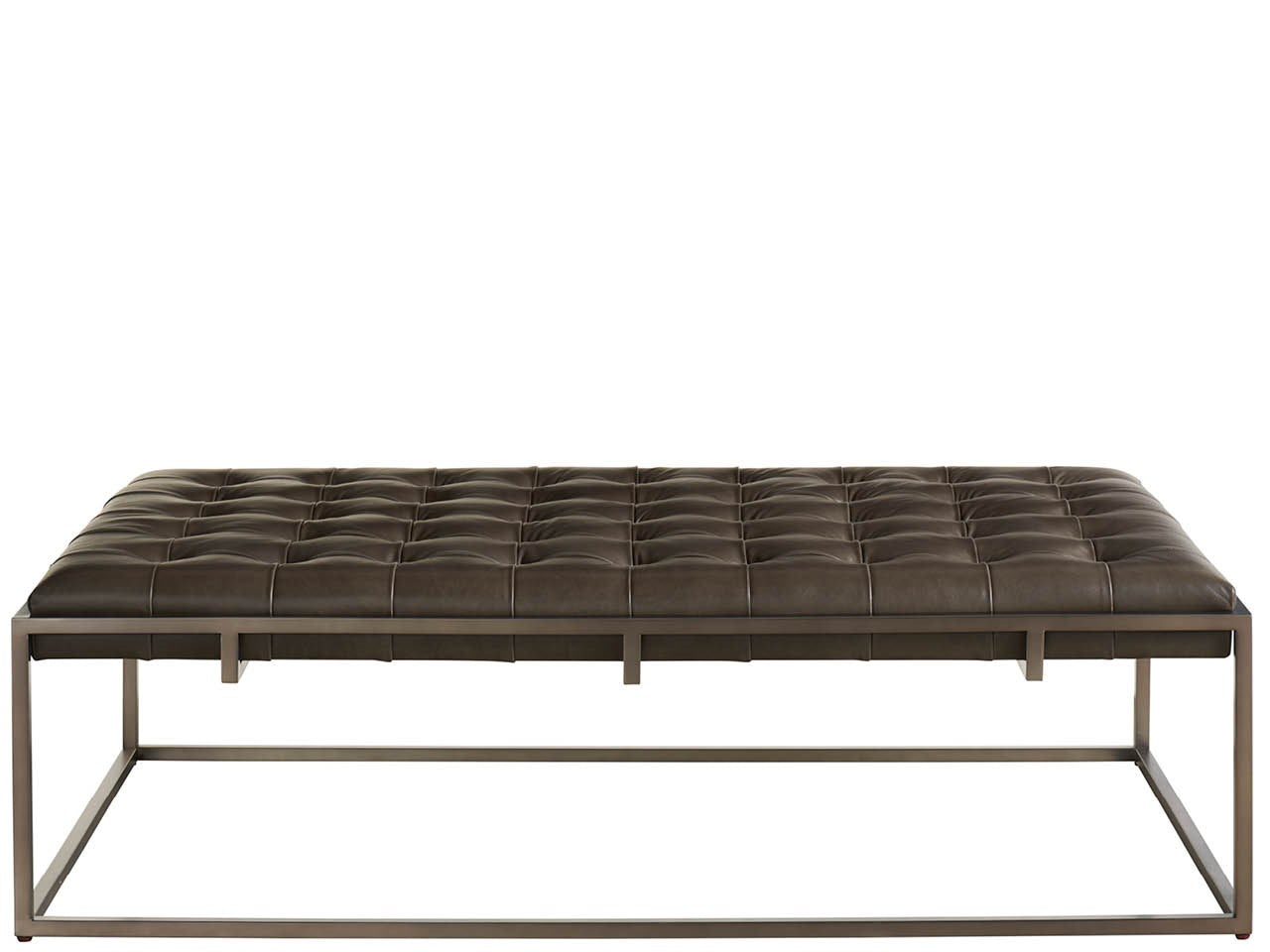 Travers Grey/Satin Pewter Cocktail Ottoman - Ornate Home