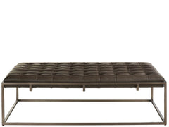 Travers Grey/Satin Pewter Cocktail Ottoman - Ornate Home