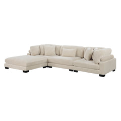 Traverse Beige 4-Piece Modular Sectional with Ottoman - Ornate Home