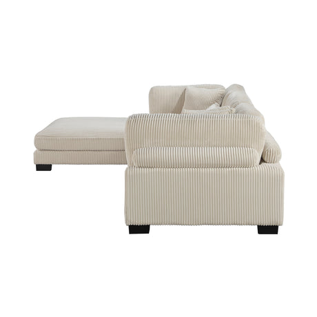 Traverse Beige 4-Piece Modular Sectional with Ottoman - Ornate Home