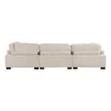 Traverse Beige 4-Piece Modular Sectional with Ottoman - Ornate Home