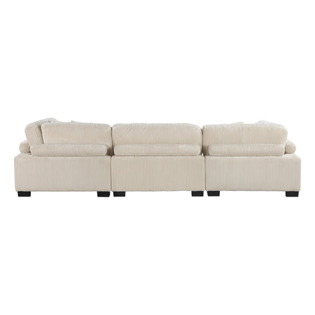 Traverse Beige 4-Piece Modular Sectional with Ottoman - Ornate Home