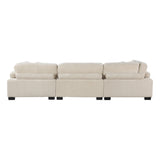 Traverse Beige 4-Piece Modular Sectional with Ottoman - Ornate Home