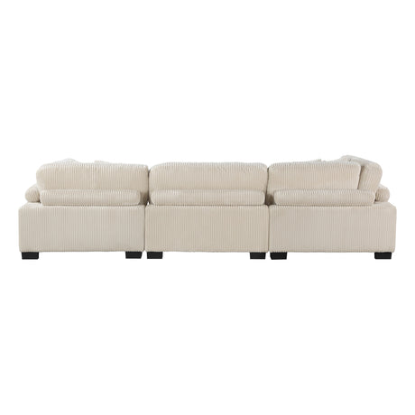 Traverse Beige 4-Piece Modular Sectional with Ottoman - Ornate Home