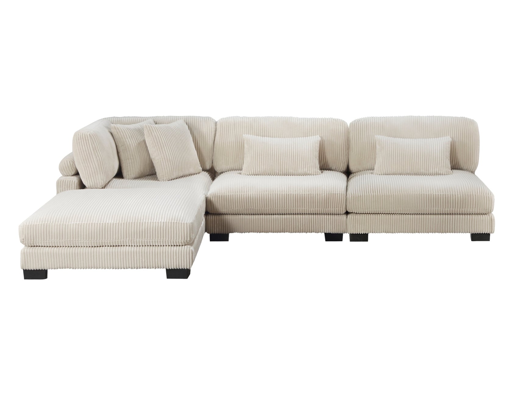 Traverse Beige 4-Piece Modular Sectional with Ottoman - Ornate Home