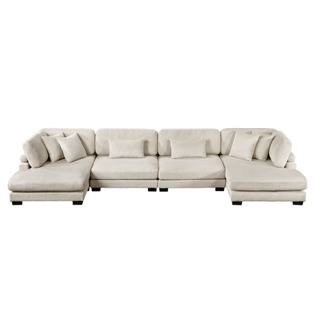 Traverse Beige 4-Piece Modular Sectional with Reversible Chaise - Ornate Home