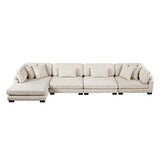 Traverse Beige 4-Piece Modular Sectional with Reversible Chaise - Ornate Home