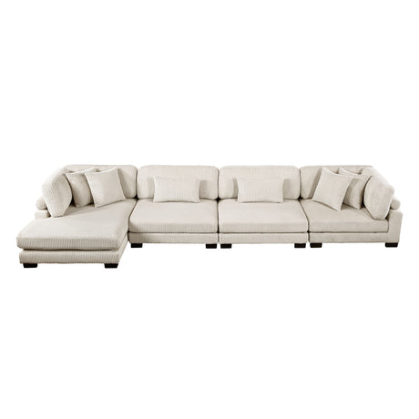 Traverse Beige 4-Piece Modular Sectional with Reversible Chaise - Ornate Home