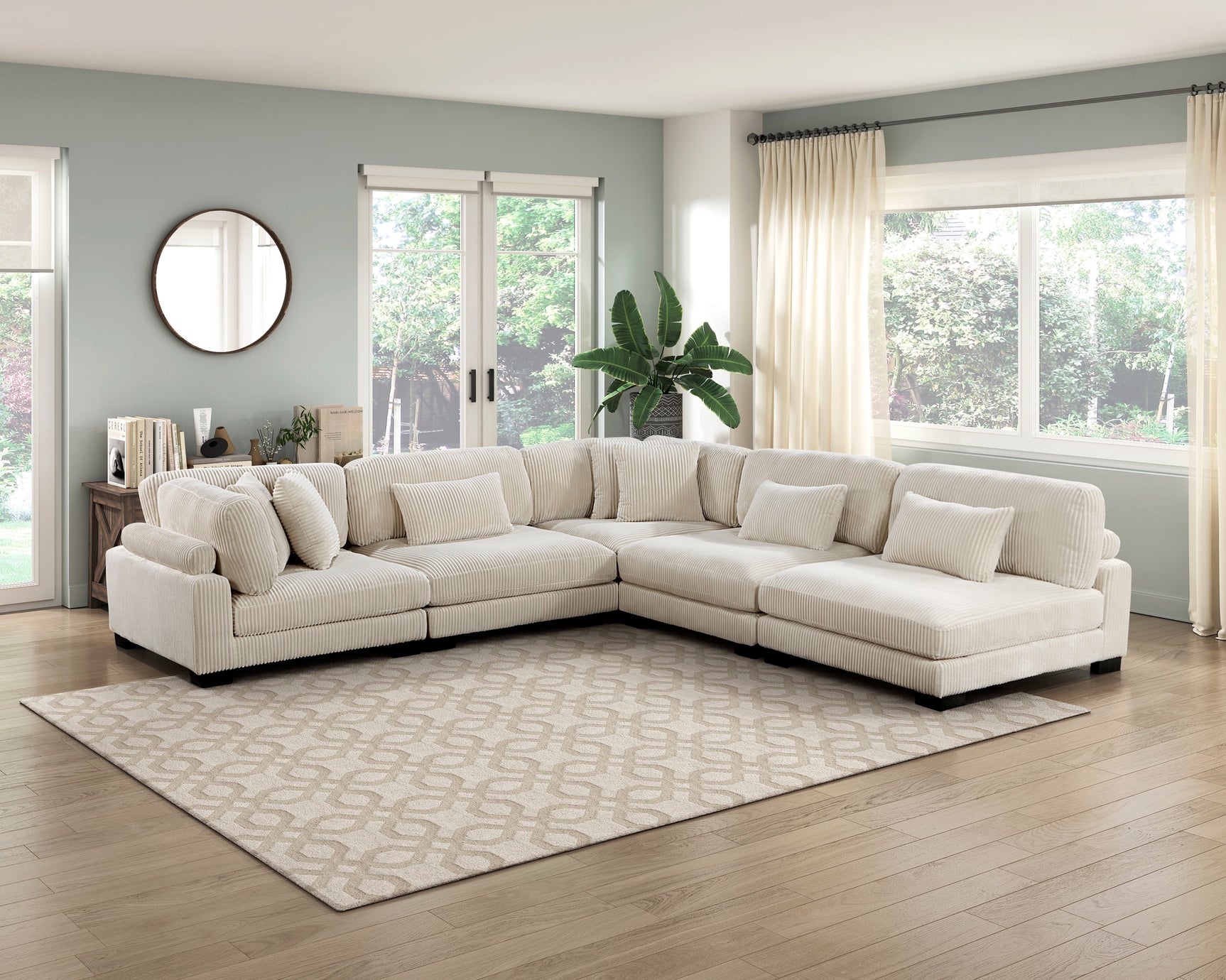 Traverse Beige 5-Piece Modular Sectional - Ornate Home