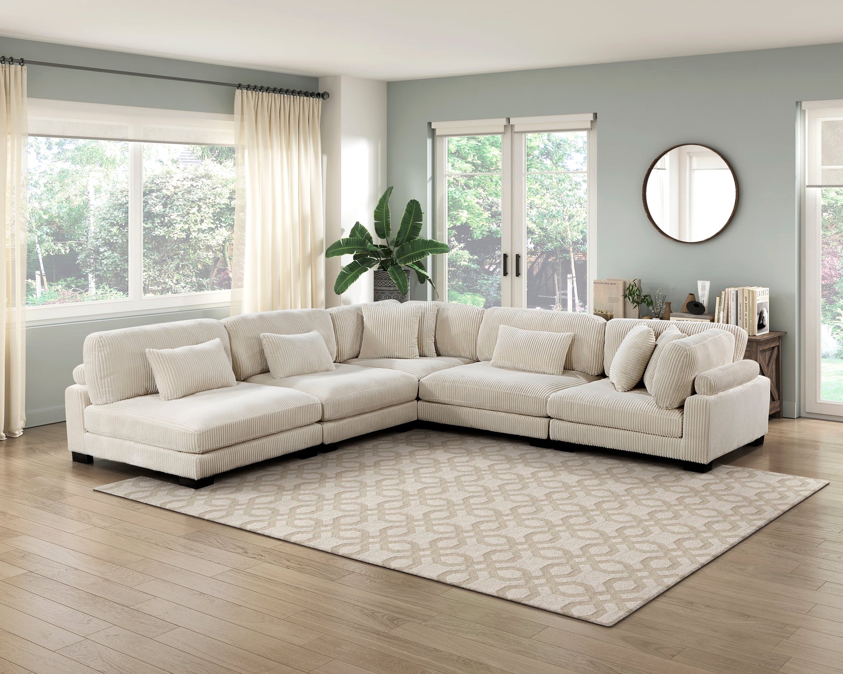 Traverse Beige 5-Piece Modular Sectional - Ornate Home
