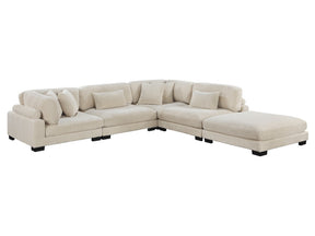 Traverse Beige 5-Piece Modular Sectional with Ottoman - Ornate Home