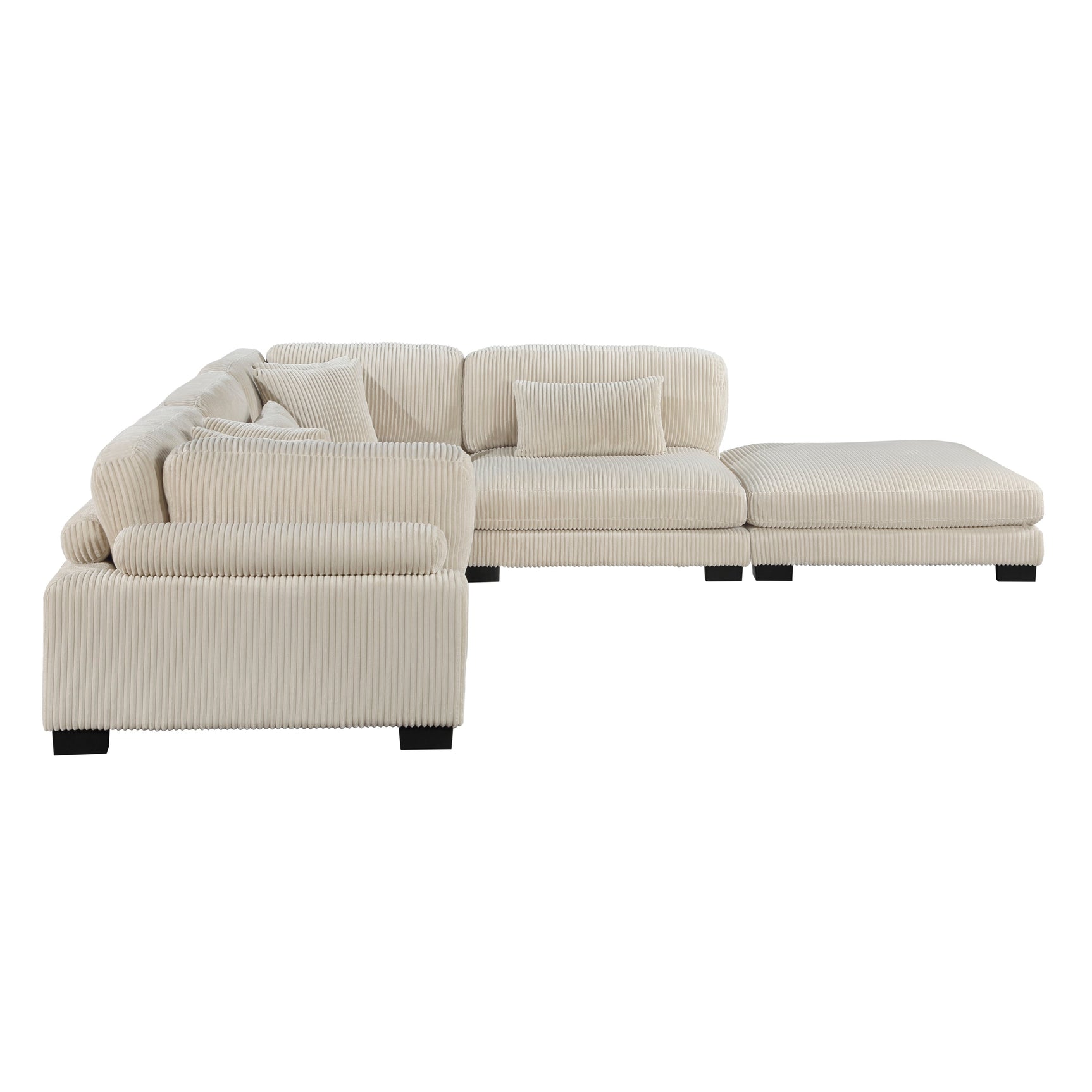 Traverse Beige 5-Piece Modular Sectional with Ottoman - Ornate Home